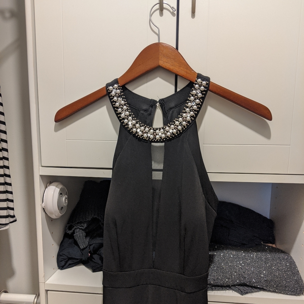 Floor length black gown